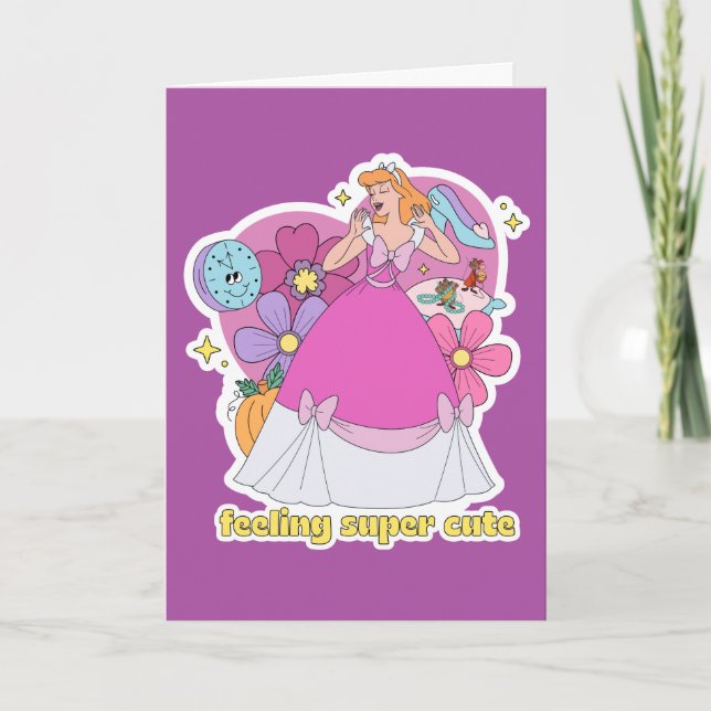 Carte Badge Cinderella "Feeling Super Cute" (Devant)