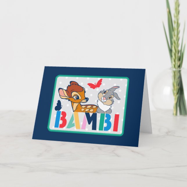 Carte Badge de point Bambi & Thumper Polka (Devant)