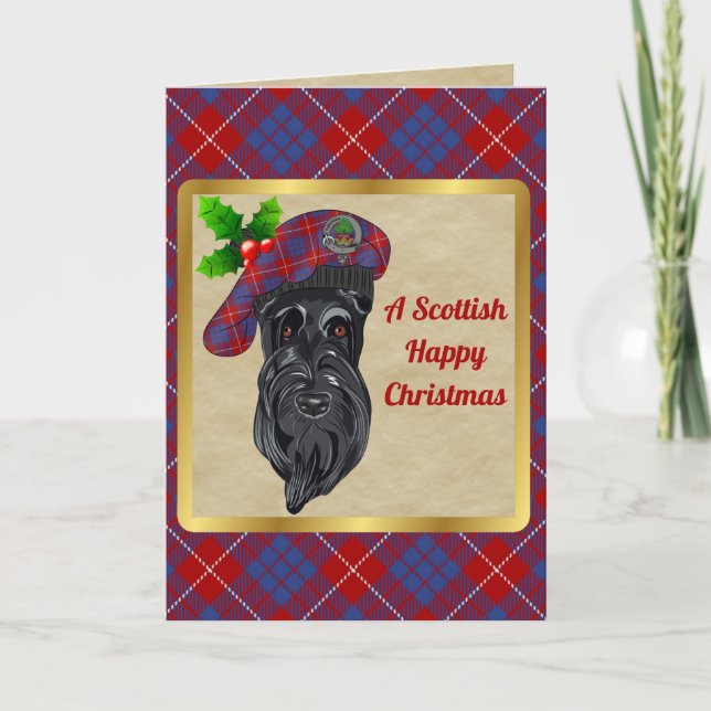 Carte Badge Hamilton & Tartan - Noël personnalisé (Devant)