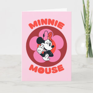 Carte Badge Rétro Minnie Mouse Classique