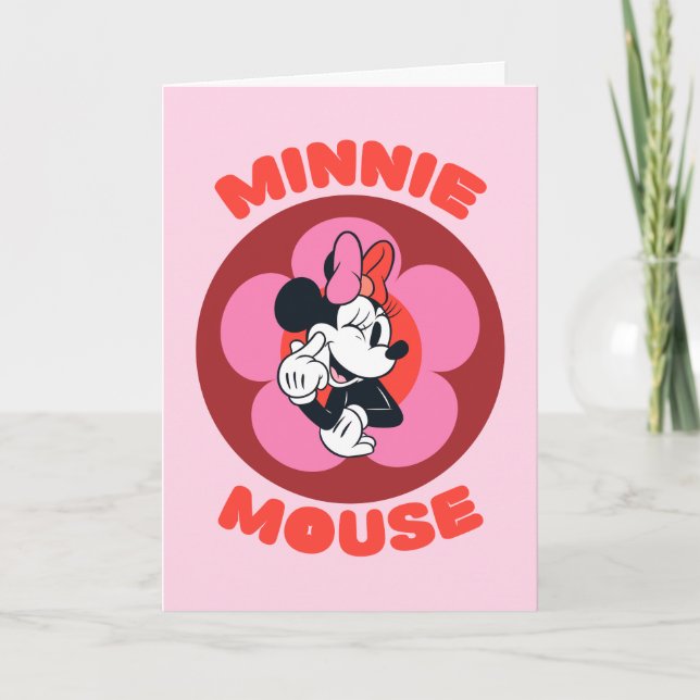 Carte Badge Rétro Minnie Mouse Classique (Devant)