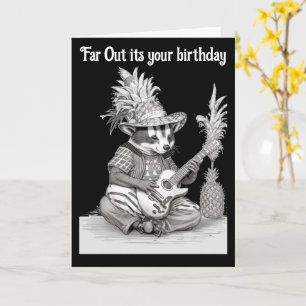 Carte Badger jouant de la guitare avec ananas