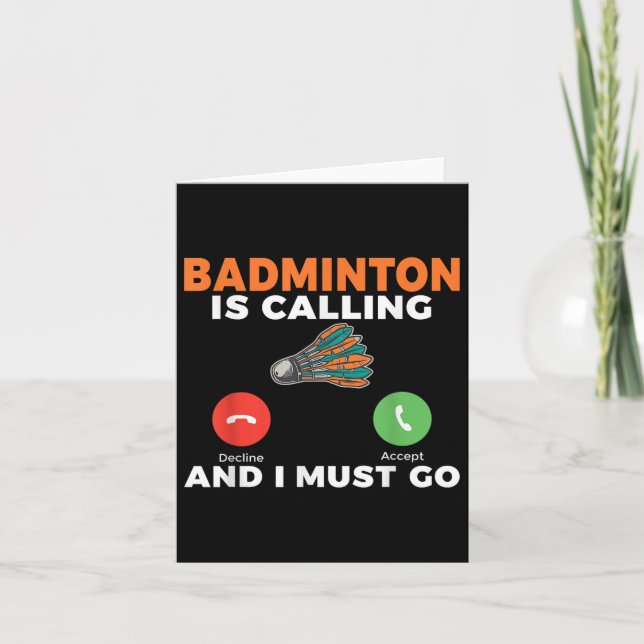 Carte Badminton Appelle Et Je Dois Aller Badminton (Devant)