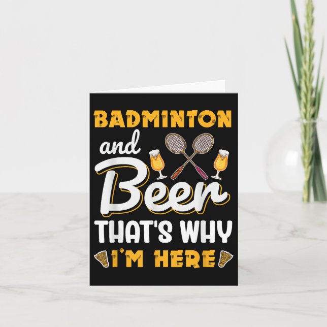 Carte Badminton Et Bière Navette Badminton Lover (Devant)