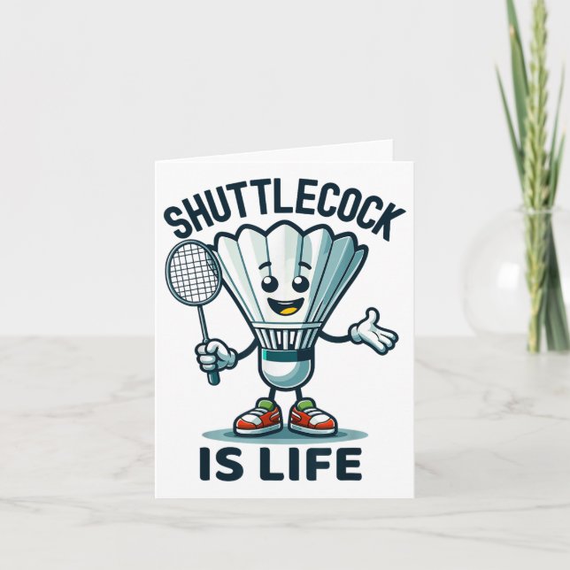 Carte Badminton Forever Cartoon Shuttle Et Racket Graphe (Devant)