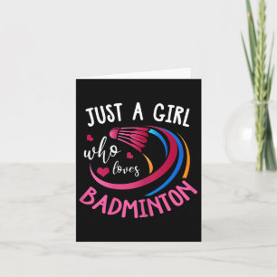 Carte Badminton Girl Shirt Funny Badminton Player Badmin