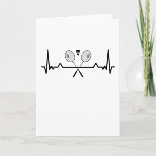 Carte Badminton Heartbeat Cadeau papa maman