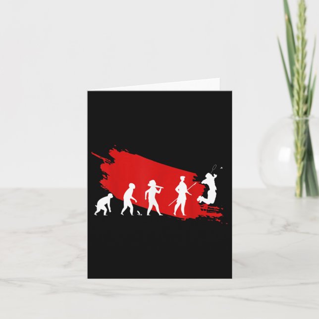 Carte Badminton Player Evolution Funny Sports Graphique  (Devant)