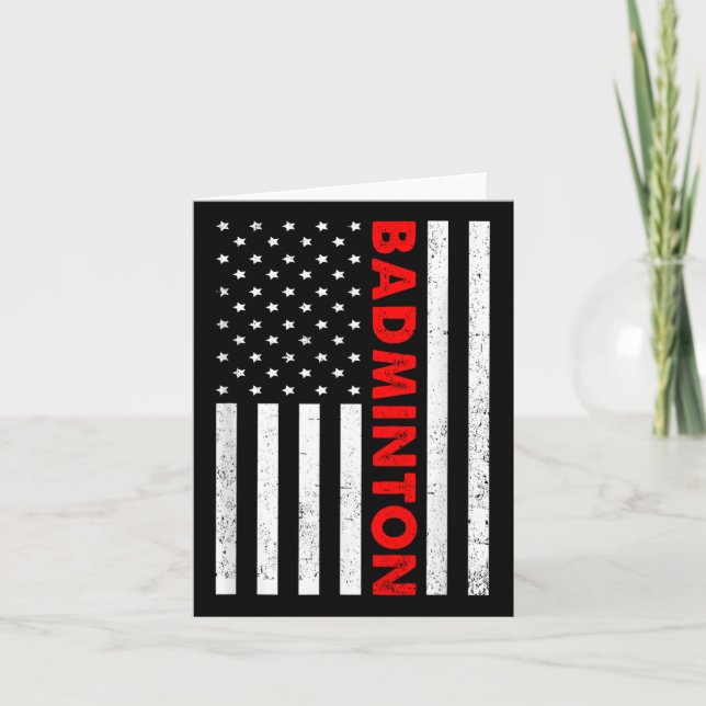 Carte Badminton Usa Drapeau Graphique Badminton Player S (Devant)