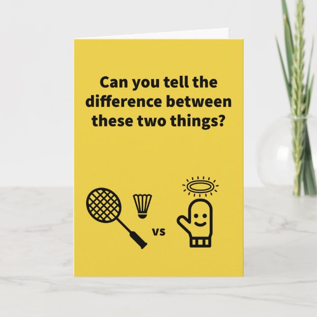 Carte Badminton vs Good Mitten Greeting Card (Devant)