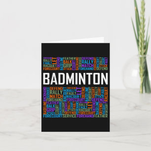 Carte Badminton Words Lover Cadeau Badminton Player Cade
