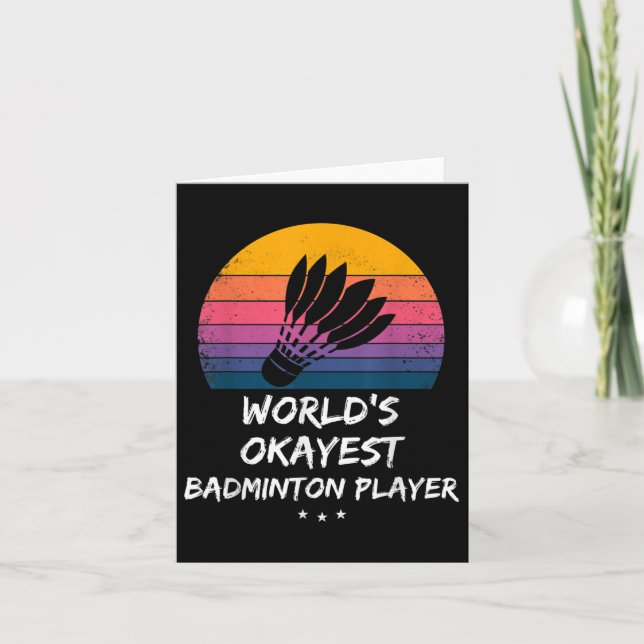 Carte Badminton - Worlds Okayest Joueur de badminton - F (Devant)