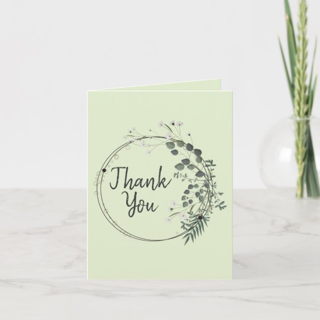 Carte Bague florale blanche de verdure délicate personna (Devant)