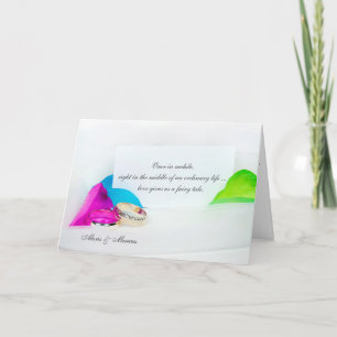 Carte Bagues mariages avec pétales roses