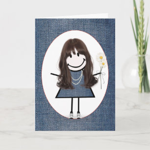 Carte Baguette d'anniversaire de l'ami Figure Girl