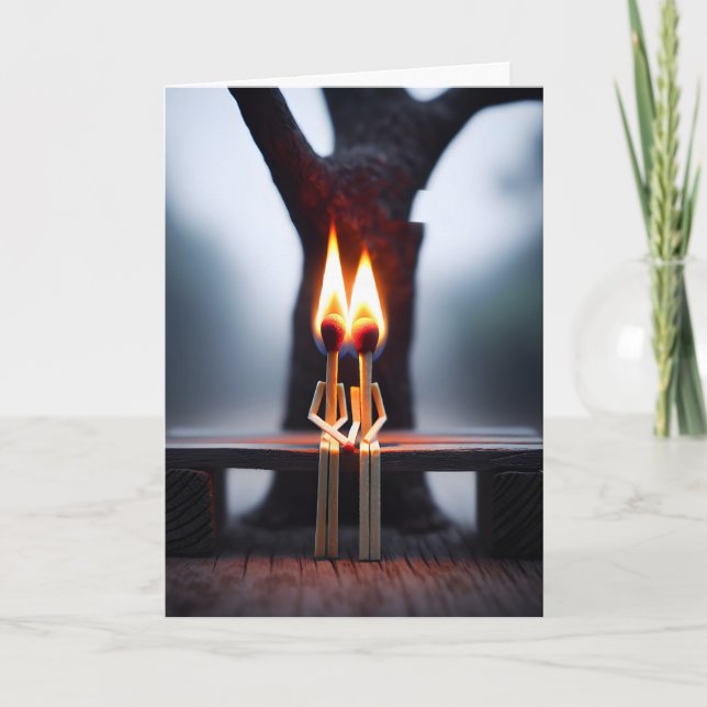 Carte Baguettes Anniversaires Avec Flames (Devant)