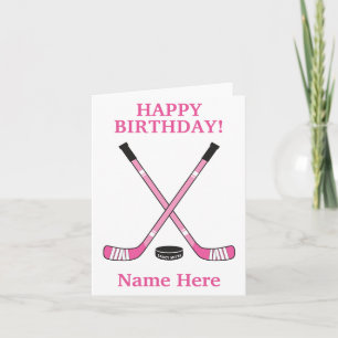 Carte Baguettes de hockey rose pour filles