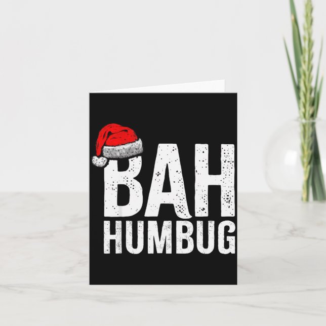 Carte Bah Humbug. Funny Sarcastic Anti Christmas Holiday (Devant)