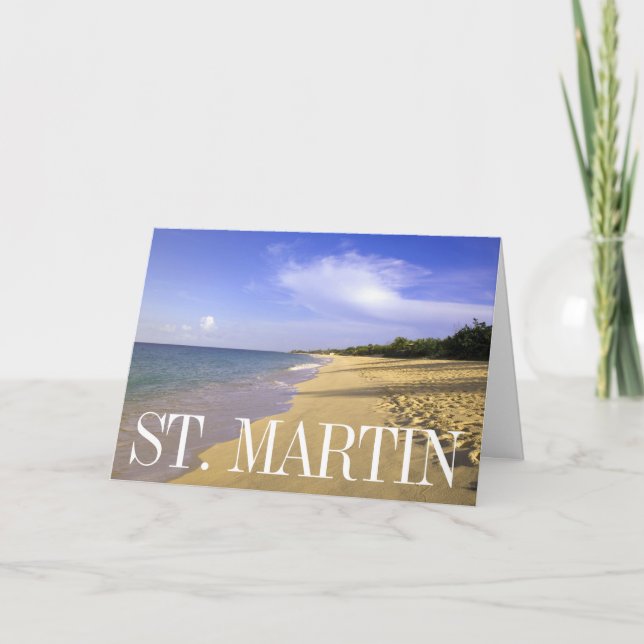 Carte Baie Longue Long Bay Beach, St. Martin | Anniversa (Devant)