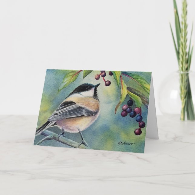Carte Baies d'eau de Baies d'oiseaux de Chickadee noir (Devant)