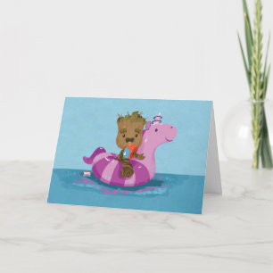 Carte Baignade en Groot sur un flotteur de piscine