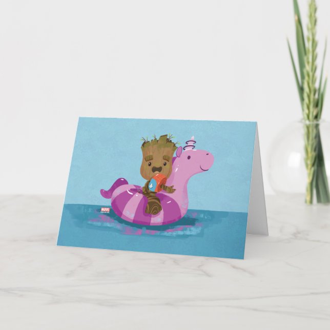 Carte Baignade en Groot sur un flotteur de piscine (Devant)