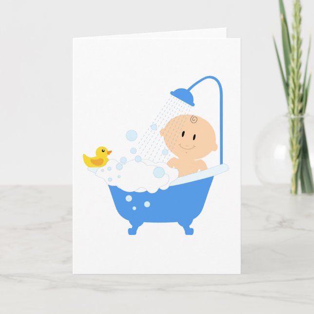 Carte Baignoire Bébé mignonne (Devant)