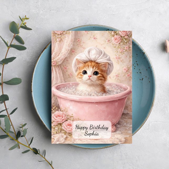 Carte Bain de Chat Mignon (Créateur téléchargé)