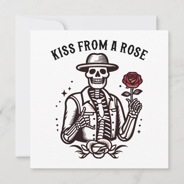 Carte Baiser d'une rose (Devant)