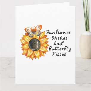 Carte Baisers De Tournesol Et De Papillon, Tournesol B