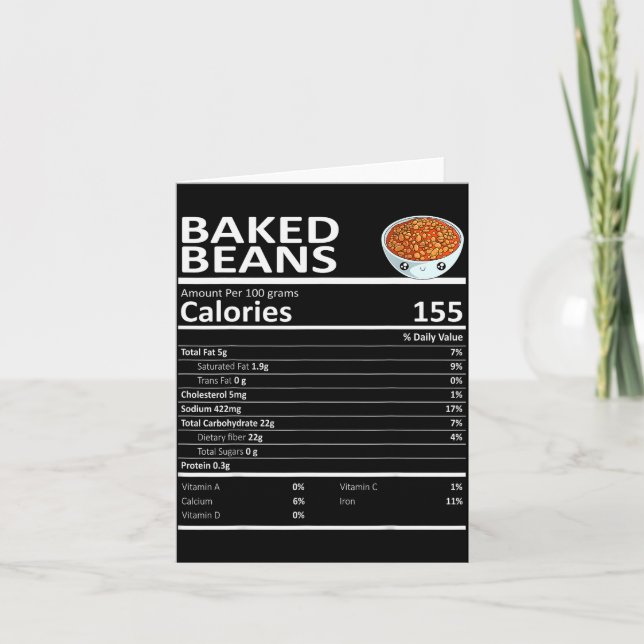 Carte Baked Beans Nutritional Facts Thanksgiving X-mas G (Devant)