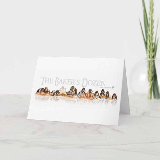 Carte Bakers Dizaine de Basset Hound Puppies (Devant)