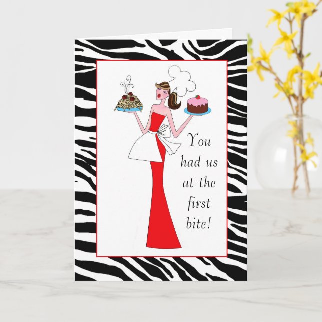 Carte Baking Queen - "Tu nous as eu à la première bouché (Fleur jaune)
