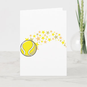 Carte Bal de tennis volant avec étoiles