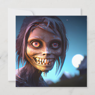 Carte Balade effrayante Zombie Halloween