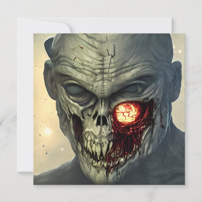 Carte Balade effrayante Zombie Halloween (Devant)