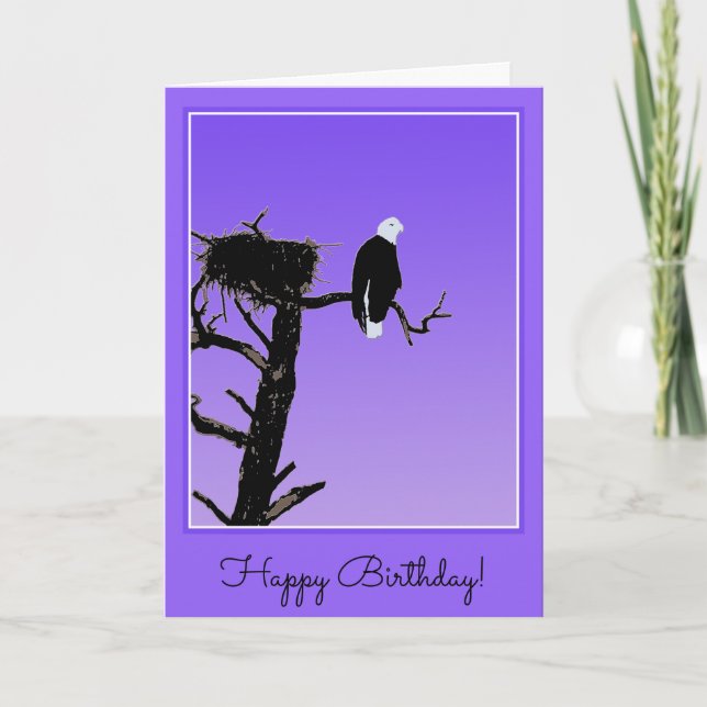 Carte Bald Eagle au coucher du soleil - Art original de  (Devant)