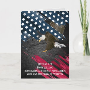 Carte Bald Eagle On Flag Sympathie Merci