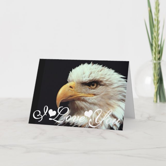 Carte Bald Eagle Photo Je t'aime (Devant)