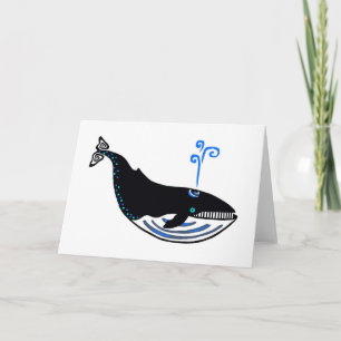 Carte BALEINE Bleue cool - Nature - Écologie - Faune
