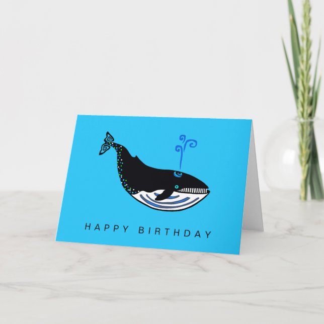 Carte BALEINE Bleue - Graphique animal en voie de dispar (Devant)