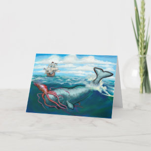Carte Baleine contre calmar