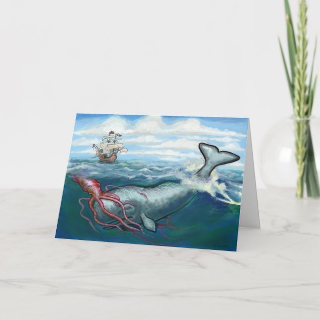 Carte Baleine contre calmar (Devant)