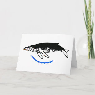 Carte BALEINE cool à bosse -Graphique animal en voie de 
