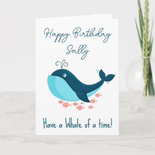 Carte baleine d'anniversaire heureux