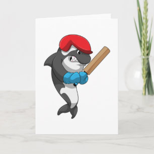Carte Baleine tueuse au cricket avec chauve-souris de cr