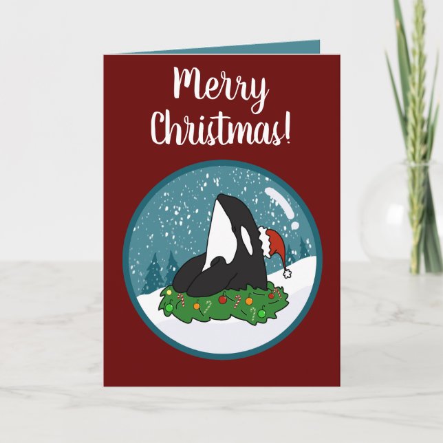 Carte Baleine tueuse Orca Christmas (Devant)
