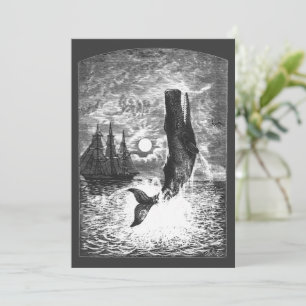 Carte Baleine vintage, Vie Marine Animaux