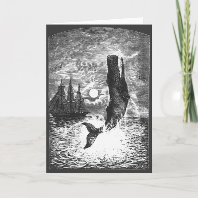 Carte Baleine vintage, Vie Marine Animaux (Devant)