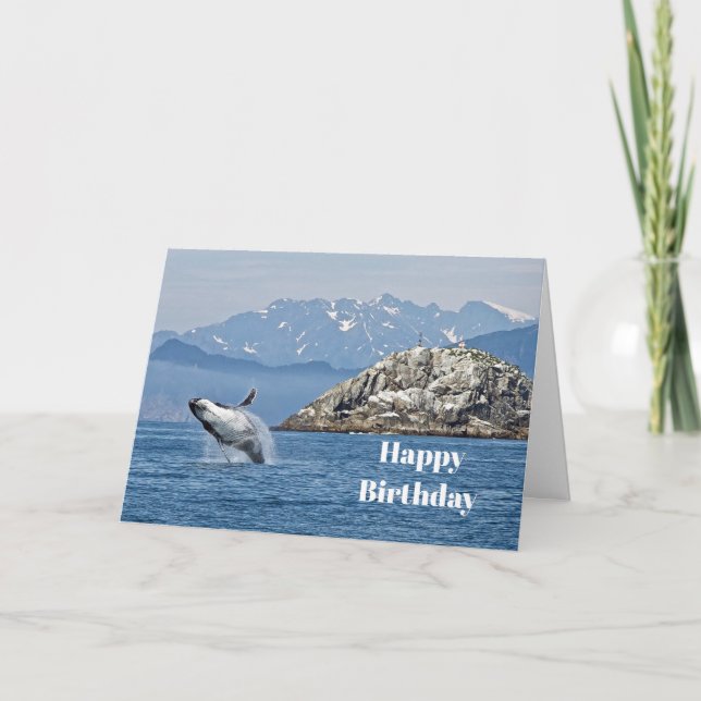 Carte Baleines à bosse de l'Alaska photo d'anniversaire (Devant)